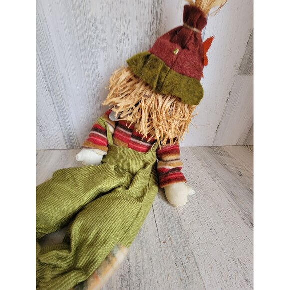 Sitting scarecrow Autumn farmer Halloween home decor figure - Picture 7 of 7